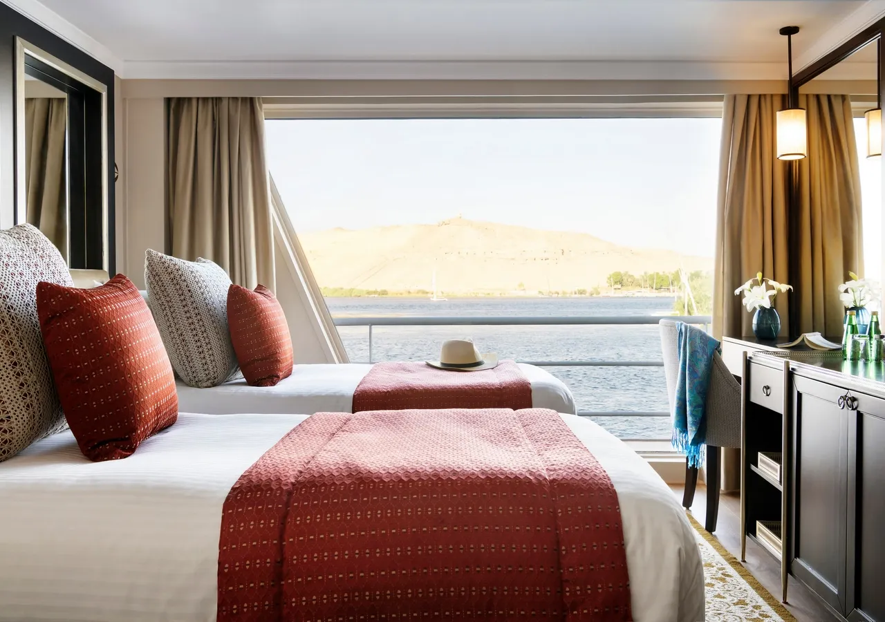 Cabin aboard the Sanctuary Sun Boat IV Nile Cruise Nile cruise